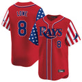 Elroe TB.Rays #8 Brandon Lowe Player Red 2025 Independence Day Vapor Premier Limited Stitched Jerseys