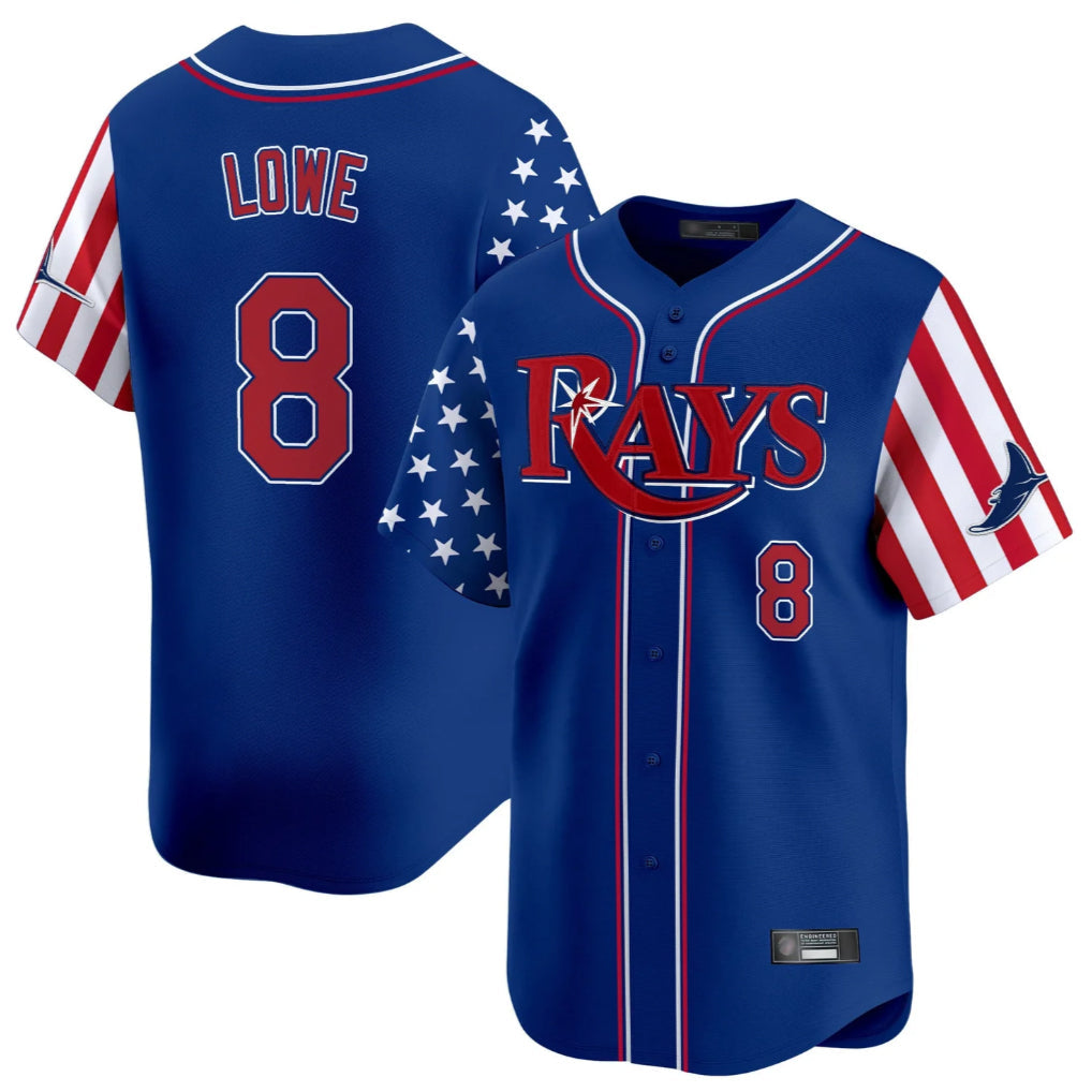 Elroe TB.Rays #8 Brandon Lowe Player Royal 2025 Independence Day Vapor Premier Limited Stitched Jerseys