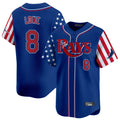 Elroe TB.Rays #8 Brandon Lowe Player Royal 2025 Independence Day Vapor Premier Limited Stitched Jerseys