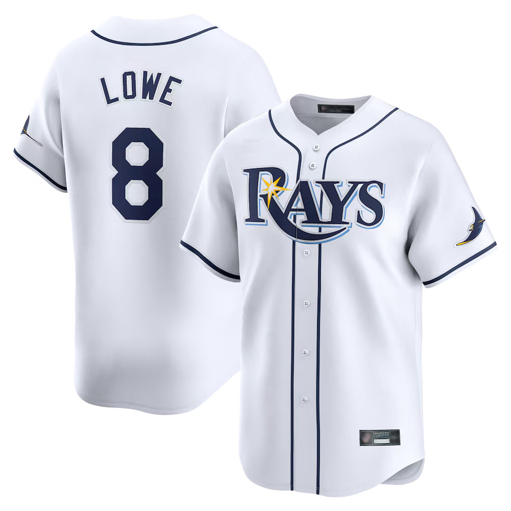 Elroe TB.Rays #8 Brandon Lowe Player White Home Limited Stitched Jerseys