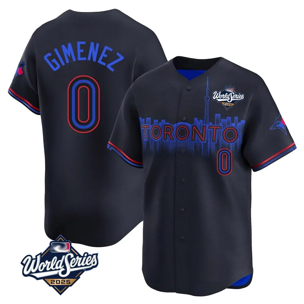 Elroe T.Blue Jays #0 Andres Gimenez Player Black 2025 World Series City Connect Stitched Jerseys
