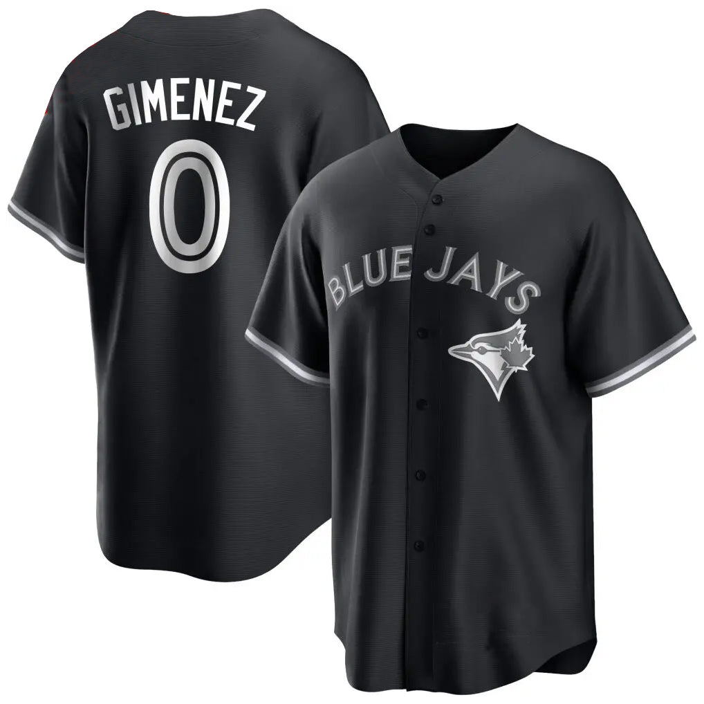 Elroe T.Blue Jays #0 Andres Gimenez Player Black Home Game Stitched Jerseys