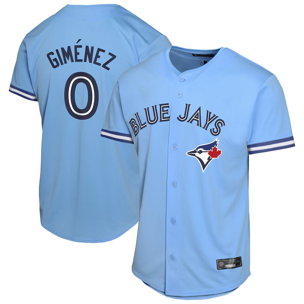 Elroe T.Blue Jays #0 Andres Gimenez Player Blue Home Game Stitched Jerseys