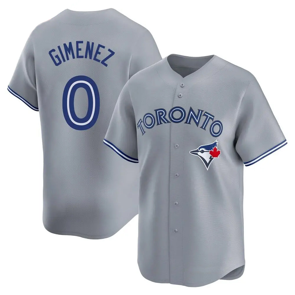 Elroe T.Blue Jays #0 Andres Gimenez Player Gray Home Game Stitched Jerseys