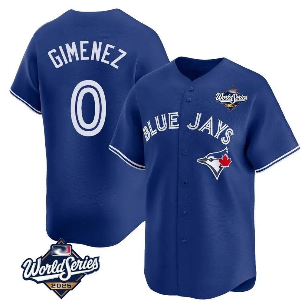 Elroe T.Blue Jays #0 Andres Gimenez Player Royal 2025 World Series Limited Stitched Jerseys