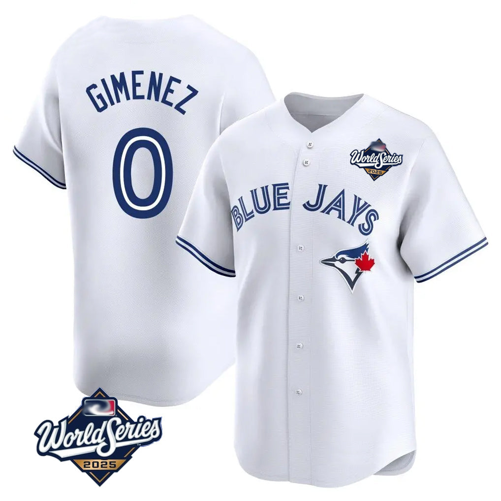 Elroe T.Blue Jays #0 Andres Gimenez Player White 2025 World Series Limited Stitched Jerseys