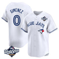 Elroe T.Blue Jays #0 Andres Gimenez Player White 2025 World Series Limited Stitched Jerseys