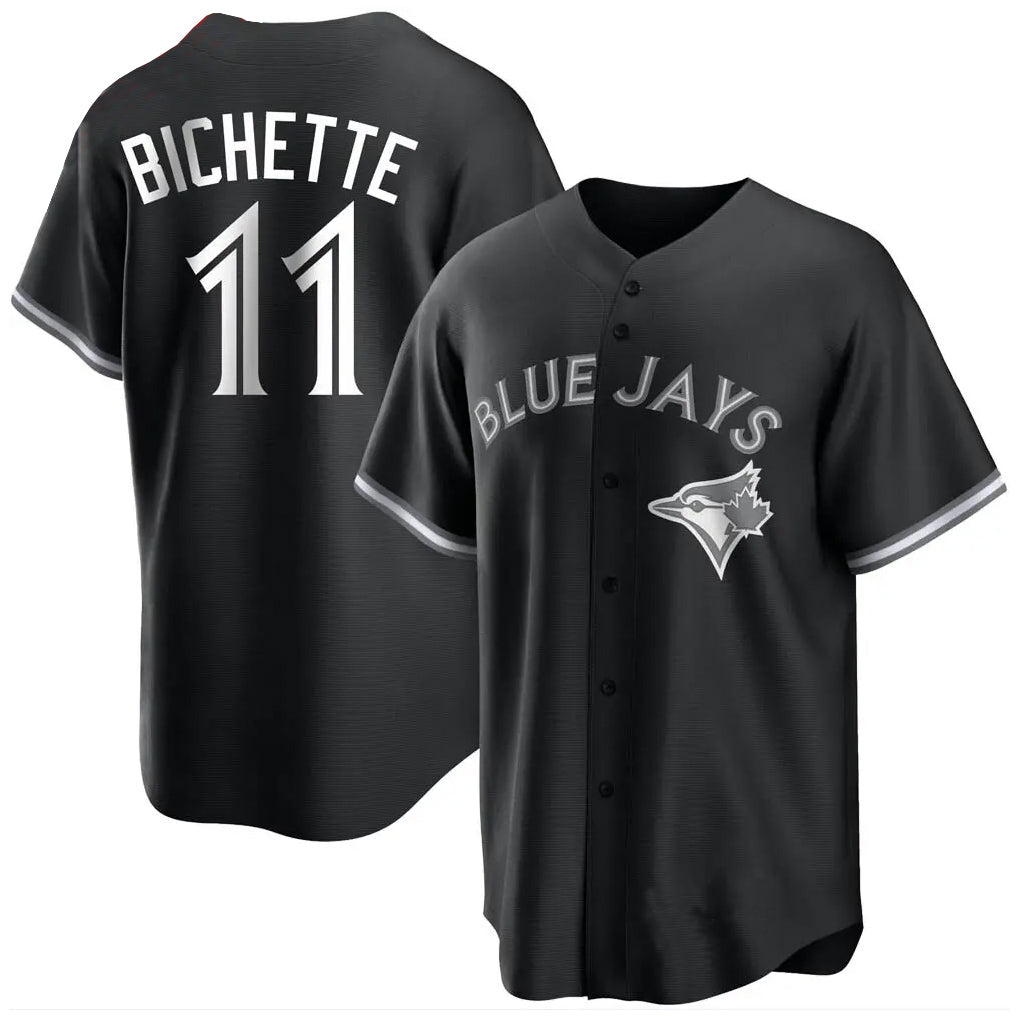 Elroe T.Blue Jays #11 Bo Bichette Player Black Home Game Stitched Jerseys