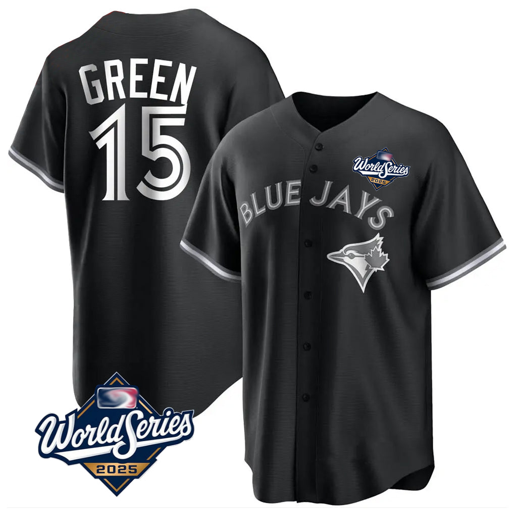 Elroe T.Blue Jays #15 Chad Green Player Black 2025 World Series City Connect Limited Stitched Jerseys