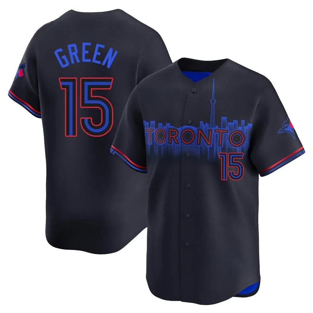 Elroe T.Blue Jays #15 Chad Green Player Black&Blue City Connect Limited Stitched Jerseys