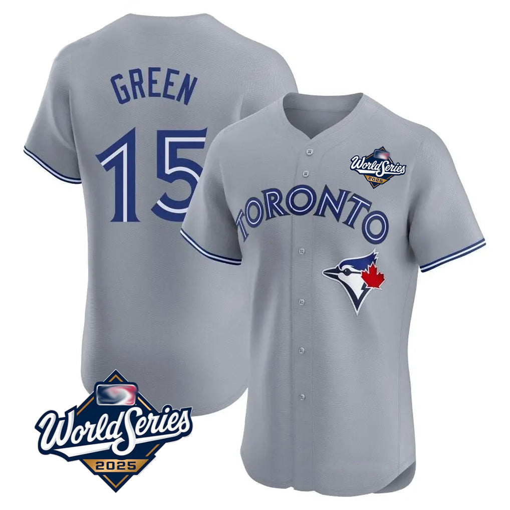 Elroe T.Blue Jays #15 Chad Green Player Gray 2025 World Series Elite Limited Stitched Jerseys