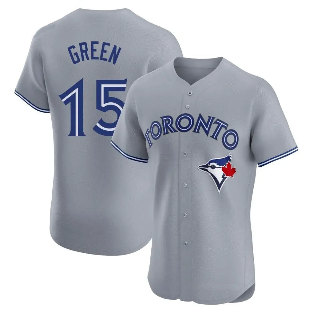 Elroe T.Blue Jays #15 Chad Green Player Gray Home Elite Limited Stitched Jerseys