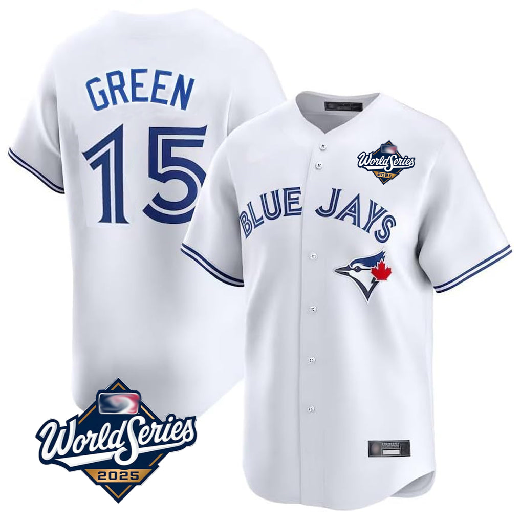 Elroe T.Blue Jays #15 Chad Green Player White 2025 World Series Limited Stitched Jerseys