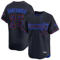 Elroe T.Blue Jays #25 Anthony Santander Player Black&Blue City Connect Limited Stitched Jerseys