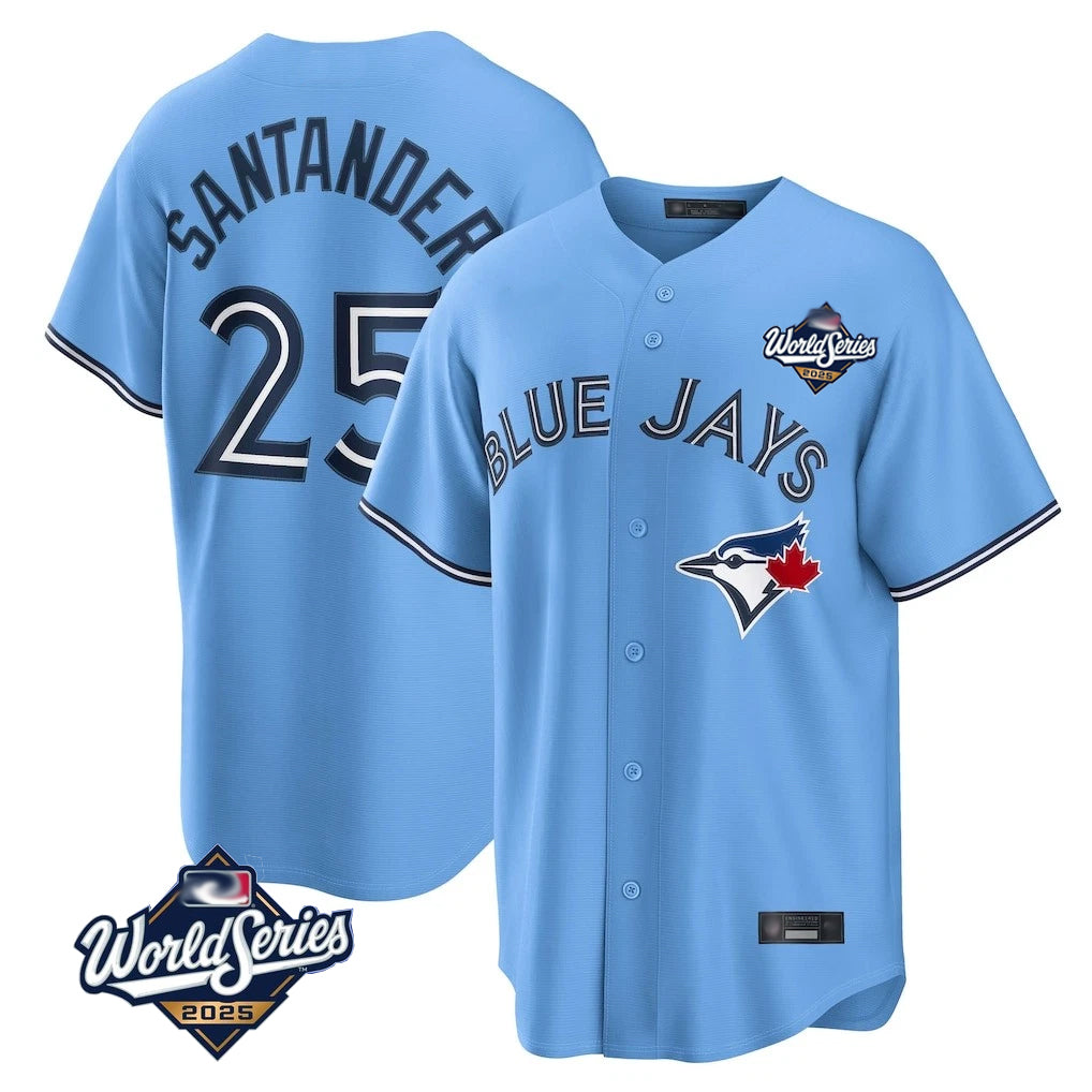 Elroe T.Blue Jays #25 Anthony Santander Player Blue 2025 World Series Home Limited Stitched Jerseys