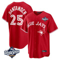 Elroe T.Blue Jays #25 Anthony Santander Player Red 2025 World Series Home Limited Stitched Jerseys