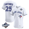 Elroe T.Blue Jays #25 Anthony Santander Player White 2025 World Series Elite Limited Home Stitched Jerseys