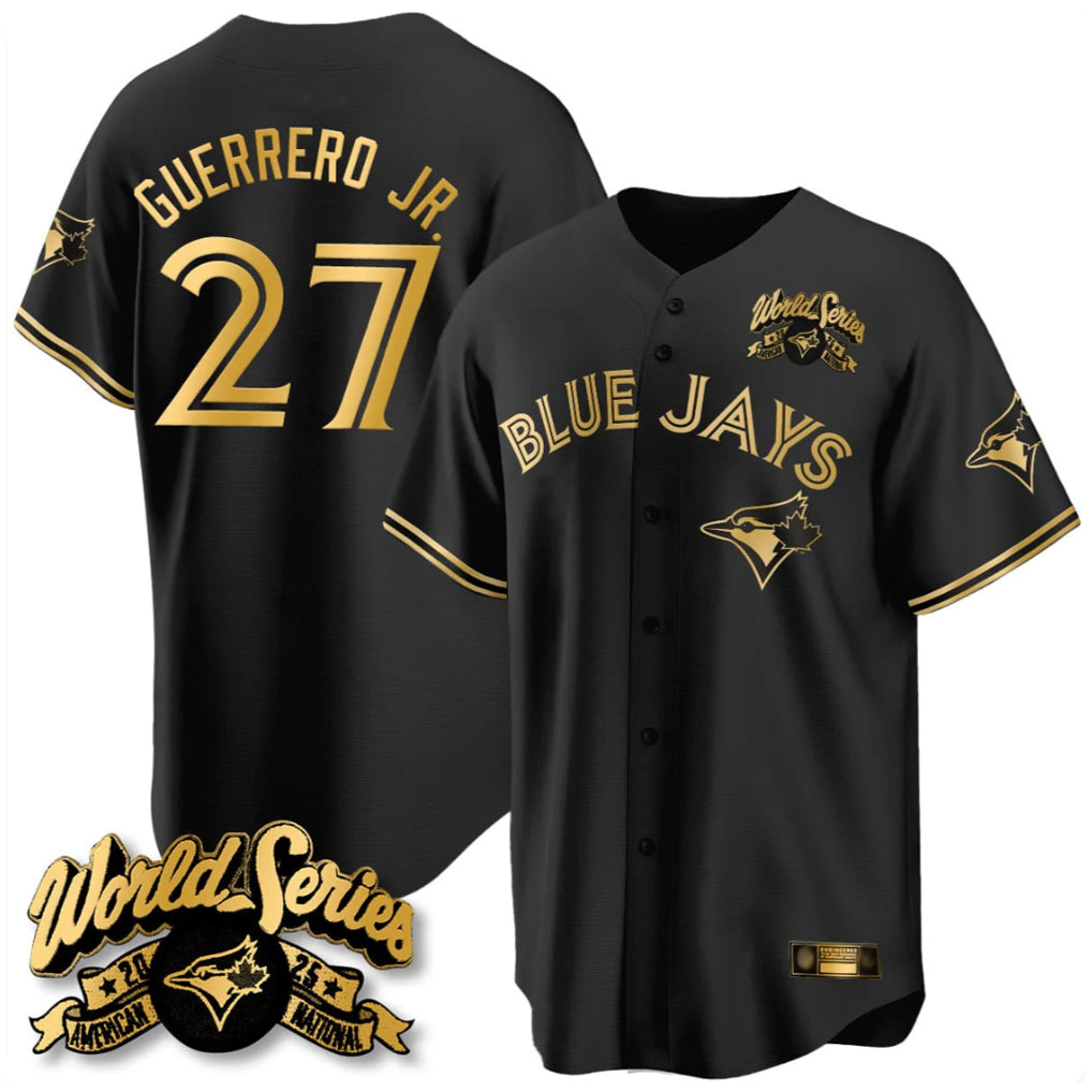 Elroe T.Blue Jays #27 Vladimir Guerrero Jr Player Black 2025 American League All Stitched Jerseys