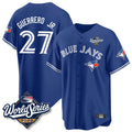 Elroe T.Blue Jays #27 Vladimir Guerrero Jr Player Blue 2025 World Series Stitched Jersey