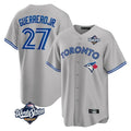 Elroe T.Blue Jays #27 Vladimir Guerrero Jr Player Gray 2025 World Series Stitched Jersey