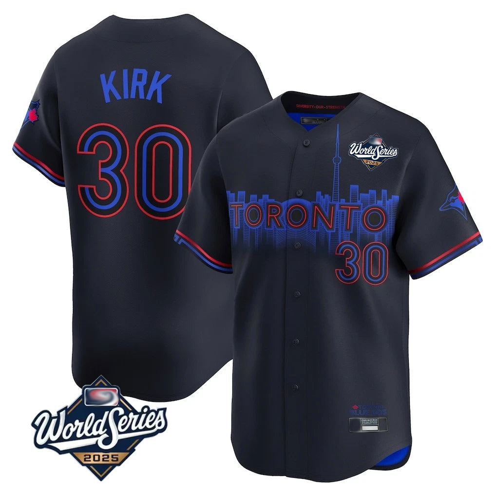 Elroe T.Blue Jays #30 Alejandro Kirk Player Black 2025 World Series City Connect Stitched Jerseys
