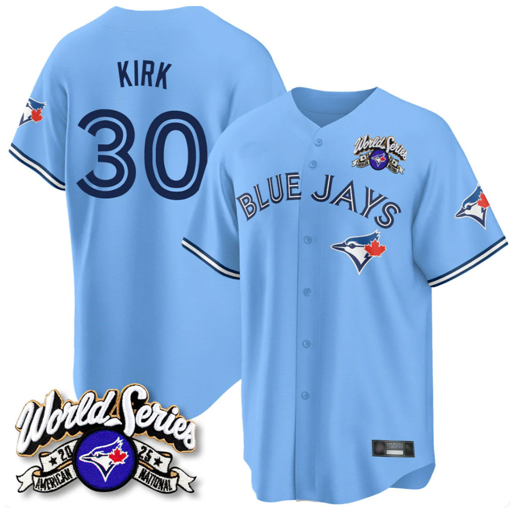 Elroe T.Blue Jays #30 Alejandro Kirk Player Blue 2025 American League All Stitched Jerseys