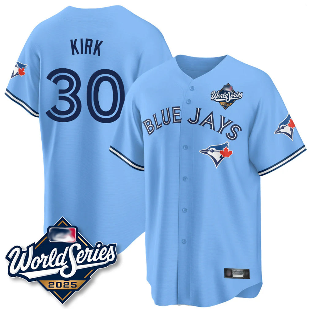 Elroe T.Blue Jays #30 Alejandro Kirk Player Blue 2025 World Series Limited Stitched Jerseys