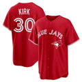 Elroe T.Blue Jays #30 Alejandro Kirk Player Red Home Game Stitched Jerseys
