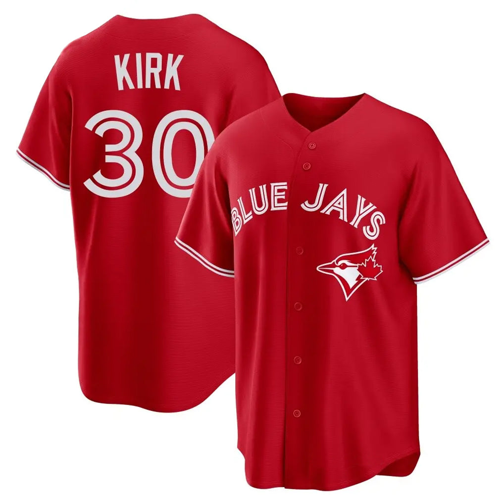 Elroe T.Blue Jays #30 Alejandro Kirk Player Red Home Game Stitched Jerseys