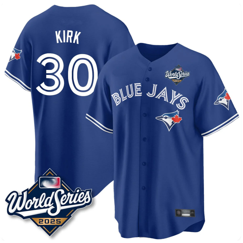 Elroe T.Blue Jays #30 Alejandro Kirk Player Royal 2025 World Series Limited Stitched Jerseys