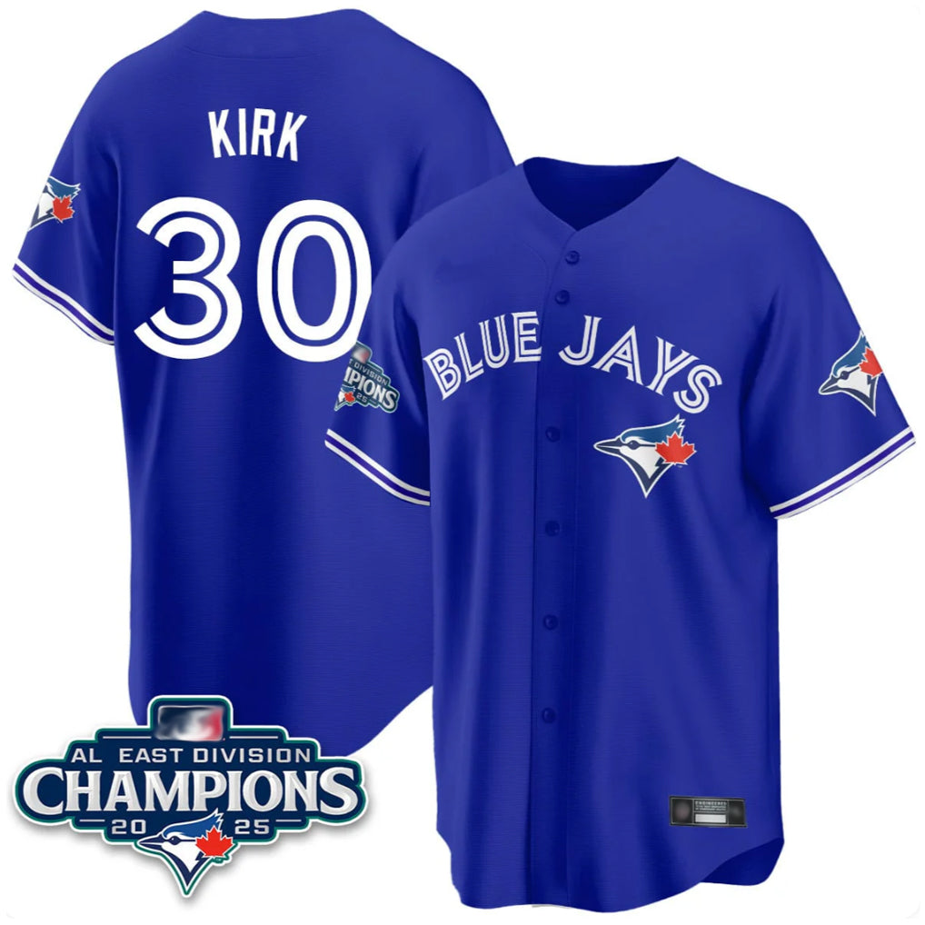 Elroe T.Blue Jays #30 Alejandro Kirk Player Royal AL East Division All Stitched Jerseys