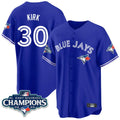 Elroe T.Blue Jays #30 Alejandro Kirk Player Royal AL East Division All Stitched Jerseys