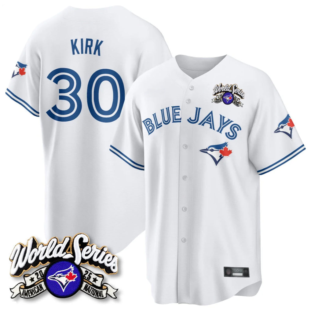 Elroe T.Blue Jays #30 Alejandro Kirk Player White 2025 American League All Stitched Jerseys