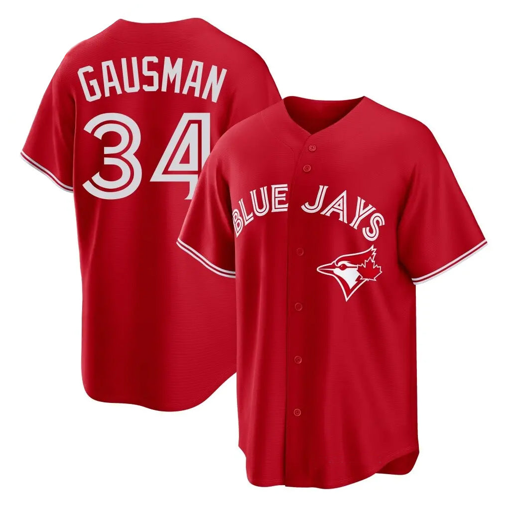 Elroe T.Blue Jays #34 Kevin Gausman Player Red Home Limited Stitched Jerseys