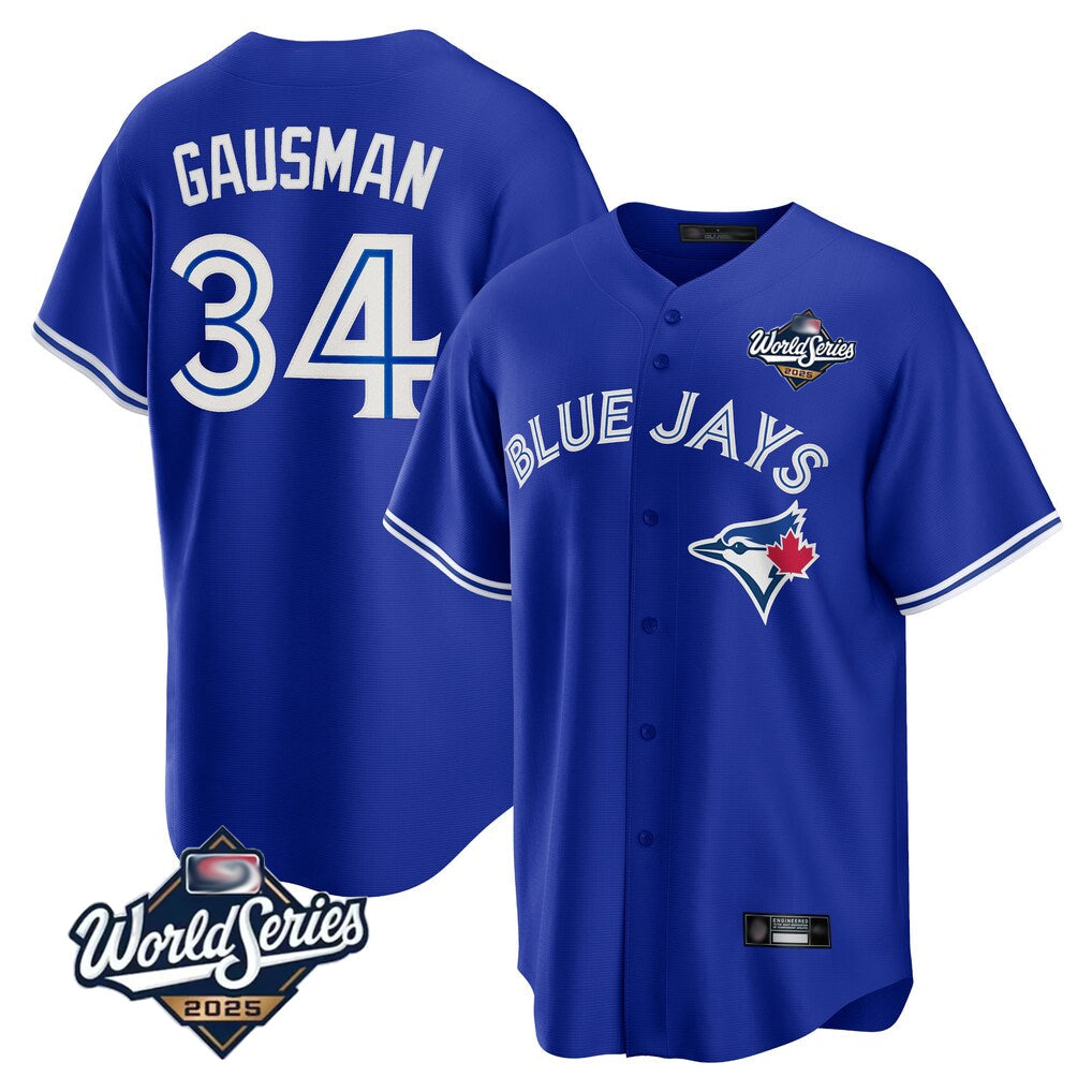Elroe T.Blue Jays #34 Kevin Gausman Player Royal 2025 World Series Limited Stitched Jerseys