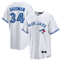 Elroe T.Blue Jays #34 Kevin Gausman Player White Home Game Stitched Jerseys