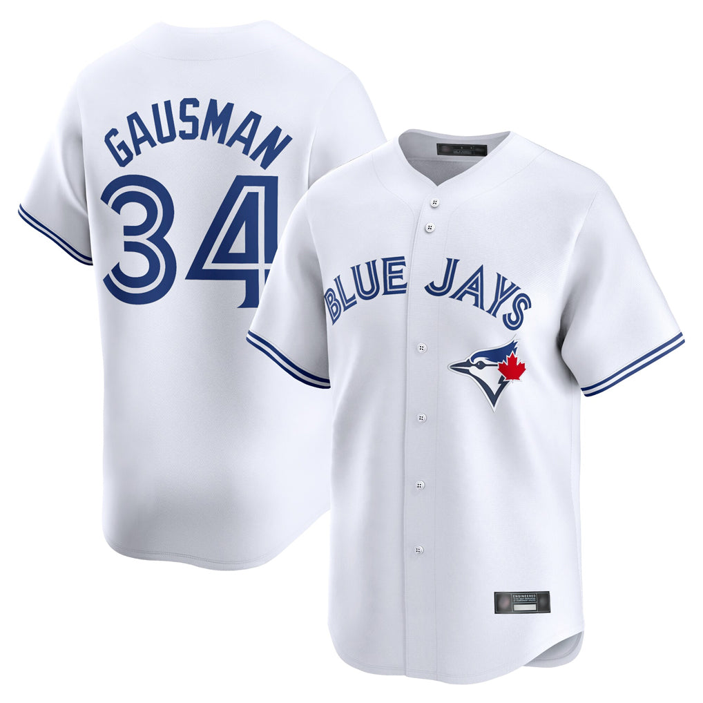 Elroe T.Blue Jays #34 Kevin Gausman Player White Home Limited Stitched Jerseys