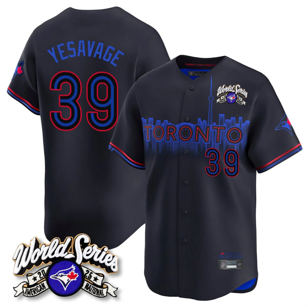 Elroe T.Blue Jays #39 Trey Yesavage Player Black 2025 American League Limited All Stitched Jerseys
