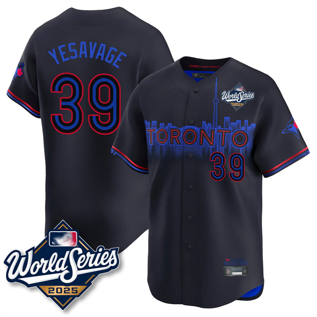 Elroe T.Blue Jays #39 Trey Yesavage Player Black 2025 World Series City Connect Stitched Jerseys