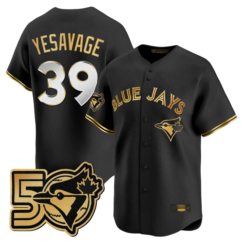 Elroe T.Blue Jays #39 Trey Yesavage Player Black 50 Seasons Patch Vapor Premier Limited All Stitched Jerseys