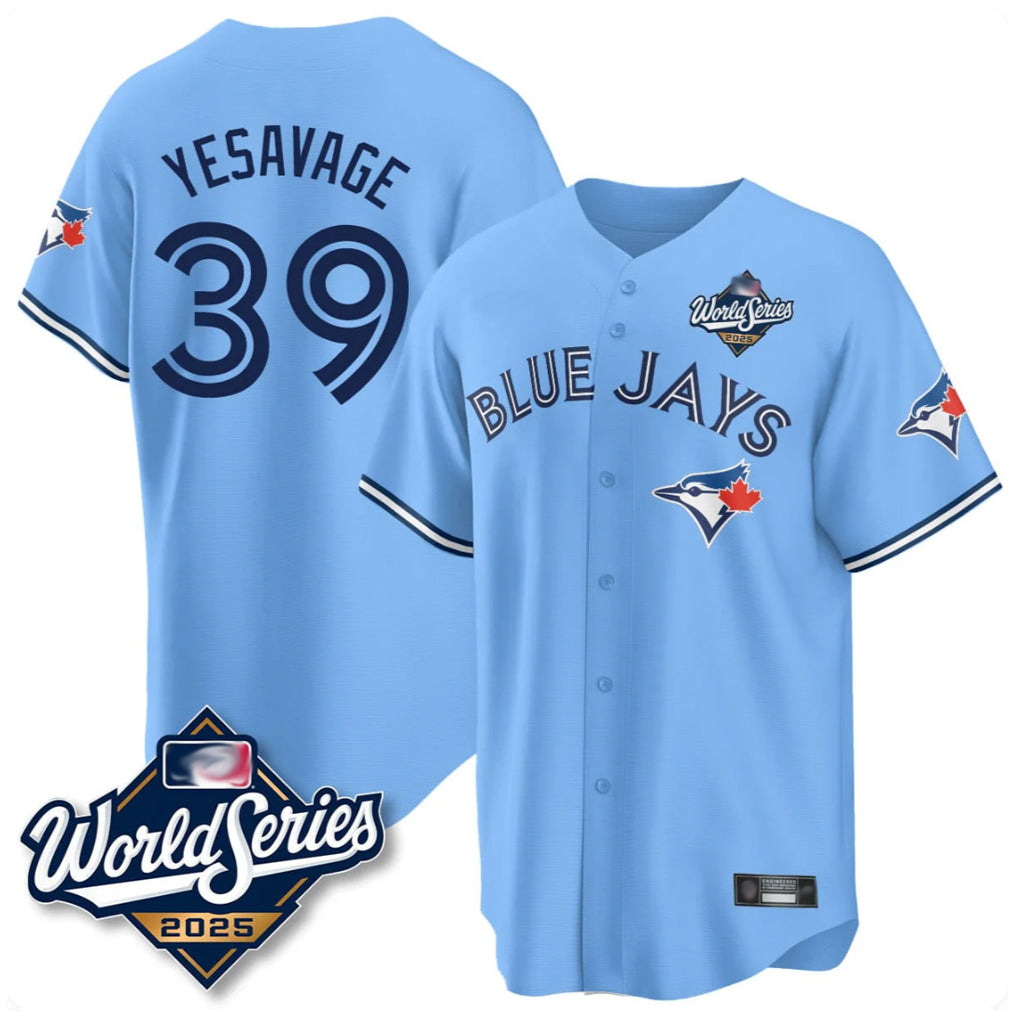 Elroe T.Blue Jays #39 Trey Yesavage Player Blue 2025 World Series Limited All Stitched Jerseys