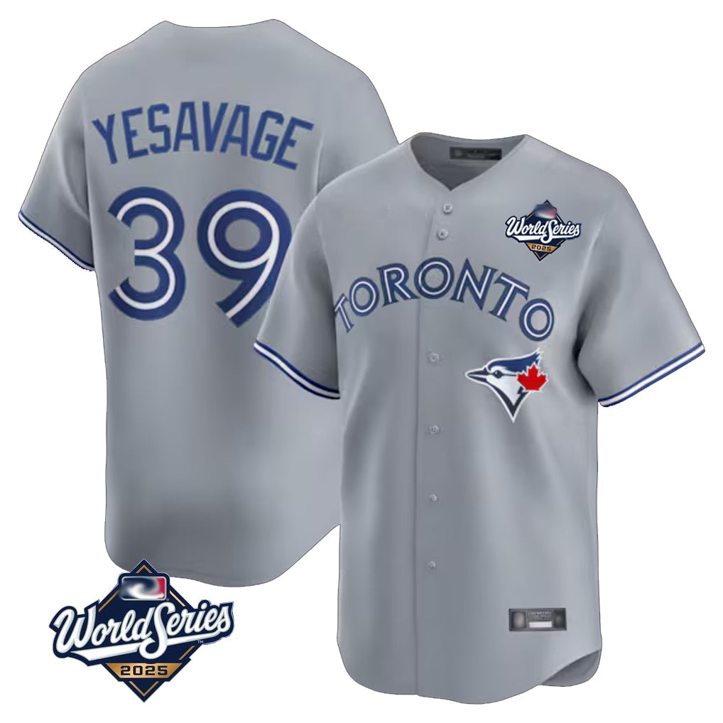 Elroe T.Blue Jays #39 Trey Yesavage Player Gray 2025 American League Limited All Stitched Jerseys