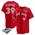 Elroe T.Blue Jays #39 Trey Yesavage Player Red 2025 World Series Game All Stitched Jerseys