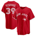Elroe T.Blue Jays #39 Trey Yesavage Player Red Home Game Stitched Jerseys