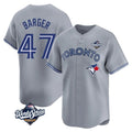 Elroe T.Blue Jays #47 Addison Barger Player Gray 2025 World Series Stitched Jerseys