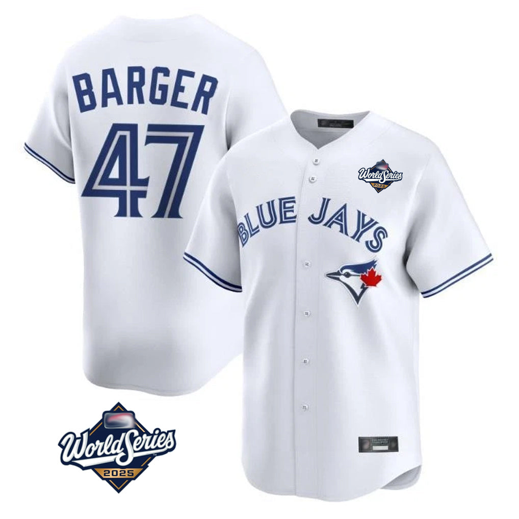 Elroe T.Blue Jays #47 Addison Barger Player White 2025 World Series Limited Stitched Jerseys