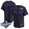 Elroe T.Blue Jays #4 George Springer Player Black 2025 World Series City Connect Stitched Jerseys