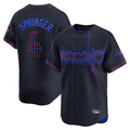 Elroe T.Blue Jays #4 George Springer Player Black City Connect Limited Stitched Jerseys