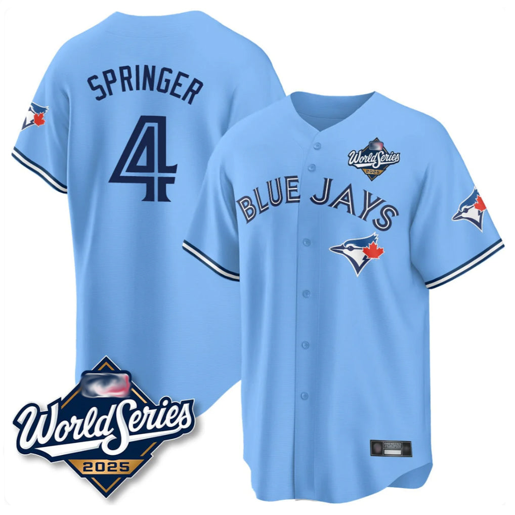 Elroe T.Blue Jays #4 George Springer Player Blue 2025 World Series Limited Stitched Jerseys
