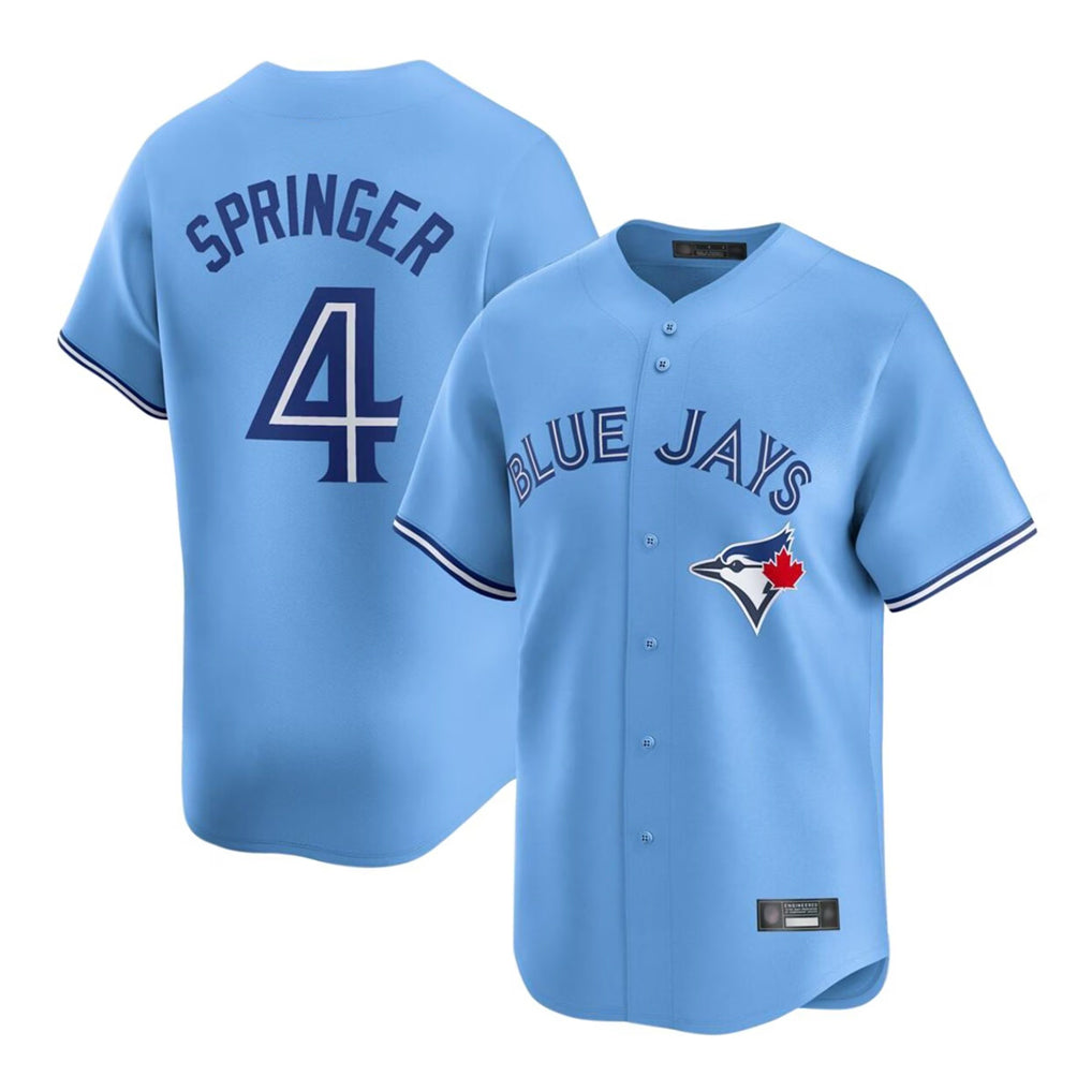 Elroe T.Blue Jays #4 George Springer Player Blue Home Game Stitched Jerseys